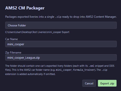 AMS2 CM Packager Tool
