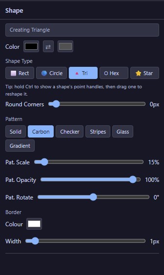 Shape Tool Options